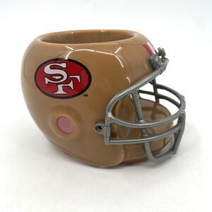 San Francisco 49ers Helmet Ceramic Planter Geerlings Greenhouse 1990 VTG *FLAW